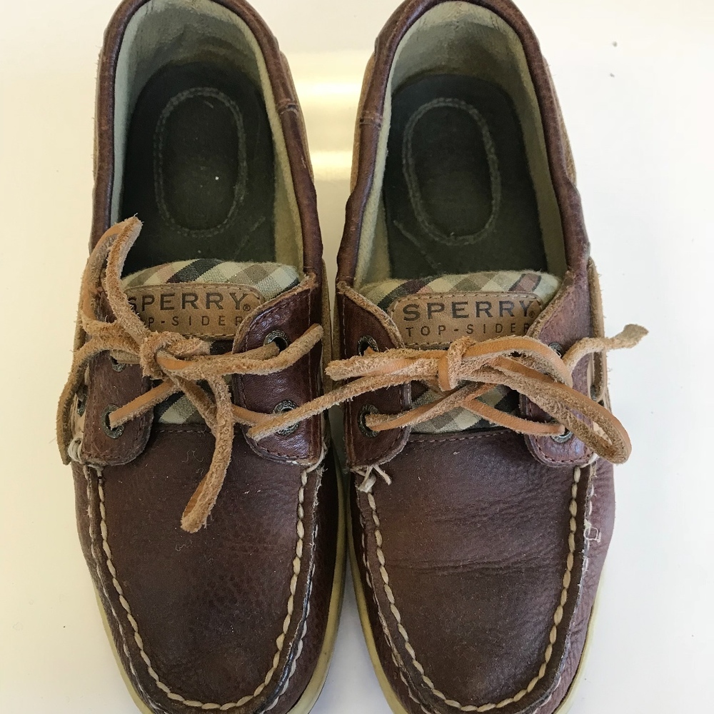 Women's SPERRY Plaid Brown Boat Shoes